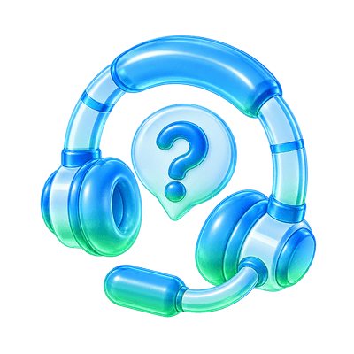An abstract blue question mark